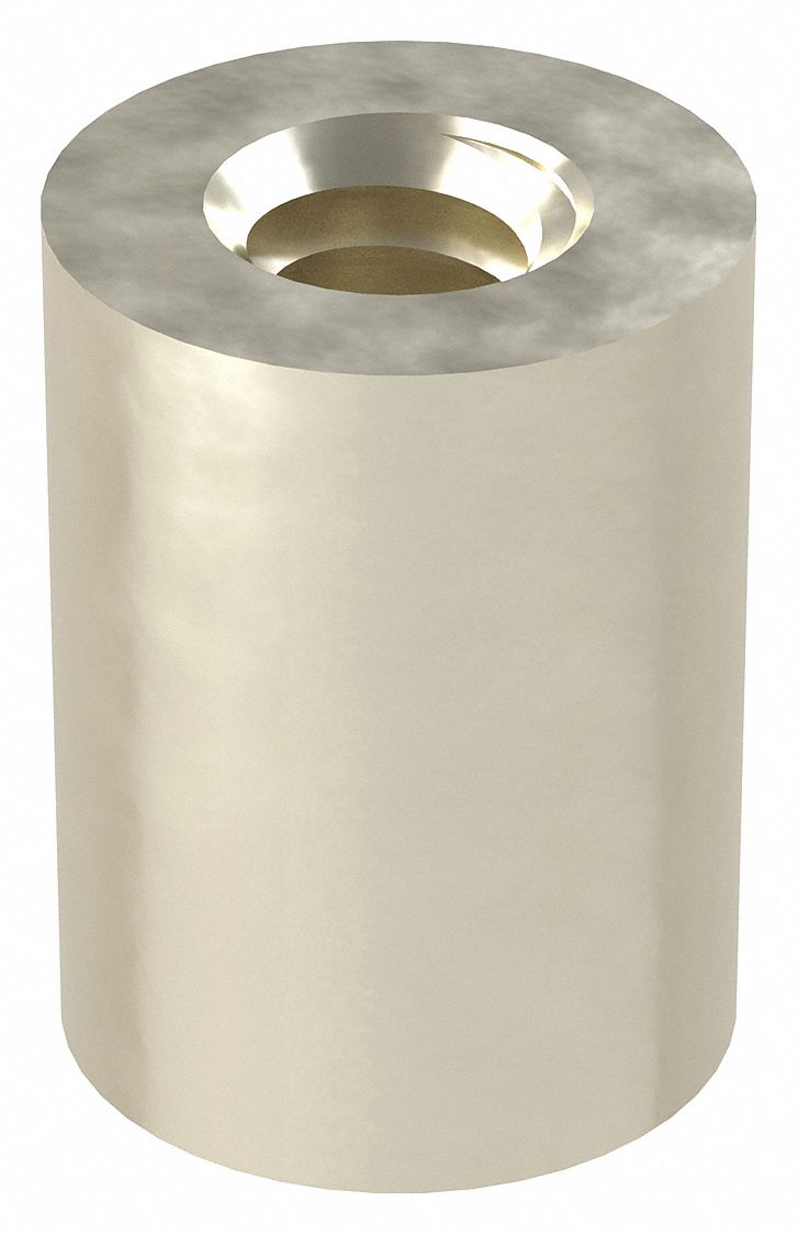 Standoff: #10-24 Thrd Sz, 1/2 in Lg, Round, Aluminum, Plain, 3/8 in Dia