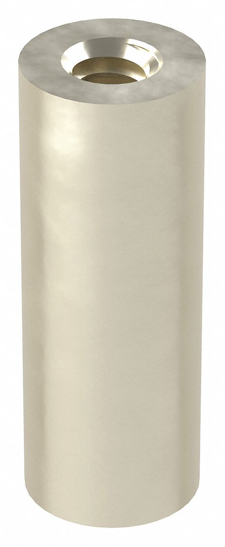 STANDOFF, #10-24 THREAD, 1 IN L, ROUND, ALUMINUM, PLAIN FINISH, ⅜ IN DIA