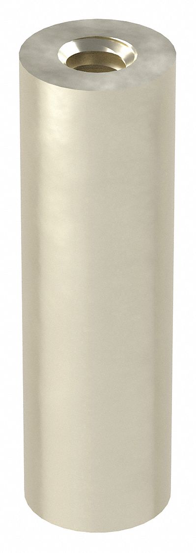Standoff: #10-24 Thrd Sz, 1 1/4 in Lg, Round, Aluminum, Plain, 3/8 in Dia