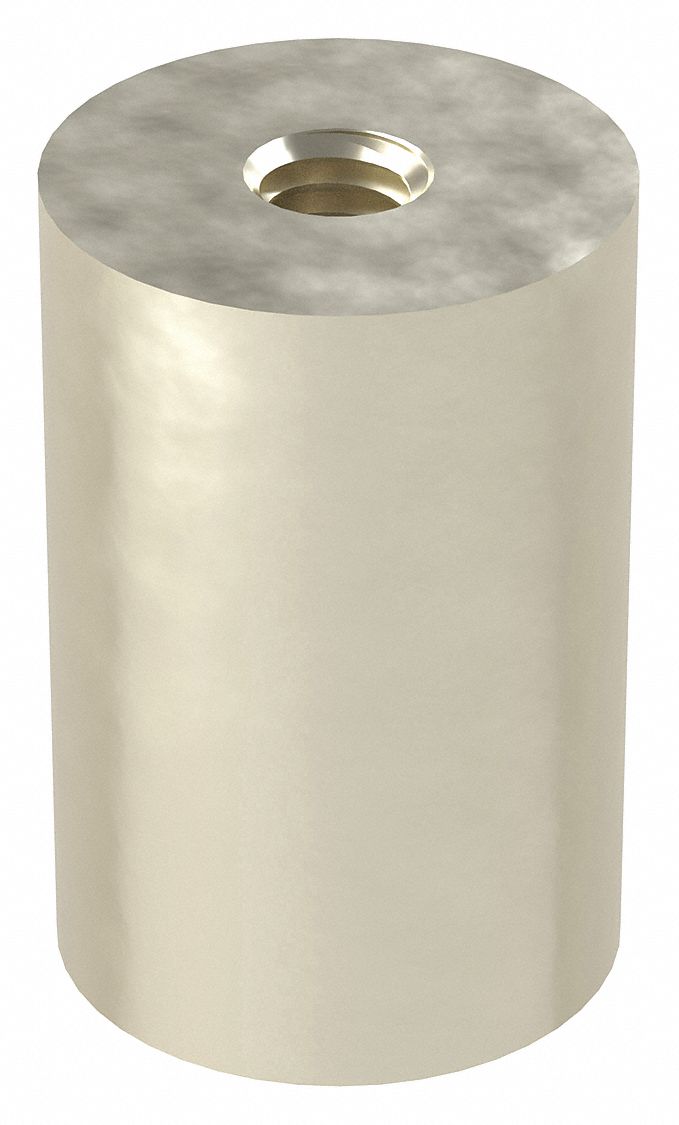 Panel Mounting Standoffs: Base, 6061, Aluminum, Plain, 2 in Overall Lg, 1/2 in Outside Dia, 2 PK