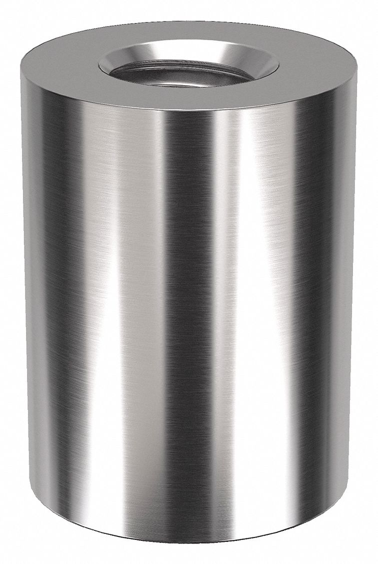 Standoff: #10-24 Thrd Sz, 1/2 in Lg, Round, Stainless Steel, Plain, 3/8 in Dia
