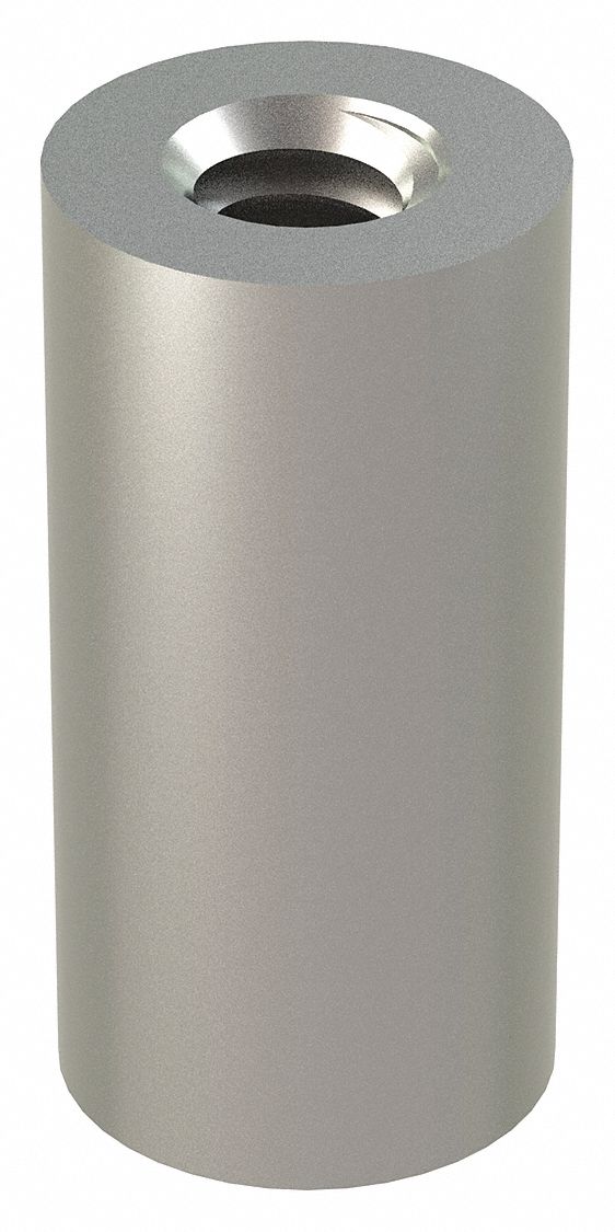 Standoff: #10-24 Thrd Sz, 3/4 in Lg, Round, Stainless Steel, Plain, 3/8 in Dia