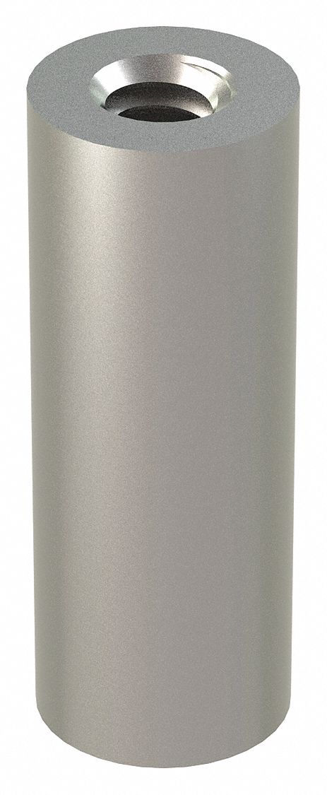 Standoff: #10-24 Thrd Sz, 1 in Lg, Round, Stainless Steel, Plain, 3/8 in Dia