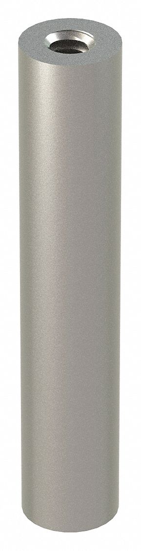 Standoff: #10-24 Thrd Sz, 2 in Lg, Round, Stainless Steel, Plain, 3/8 in Dia