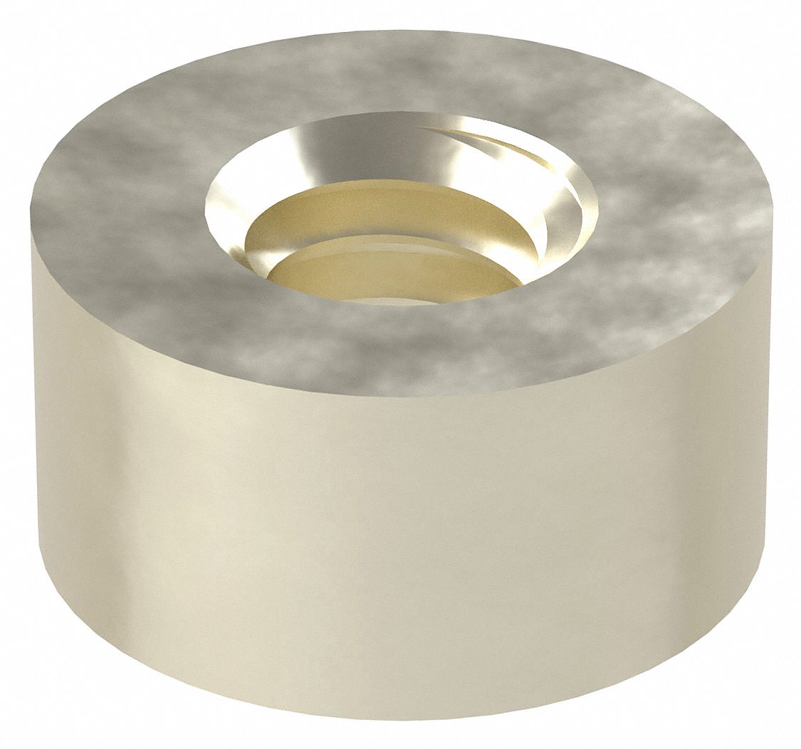 Panel Mounting Standoffs: Base, 6061, Aluminum, Plain, 1/4 in Overall Lg, 1/2 in Outside Dia, 2 PK