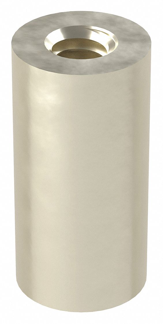 Panel Mounting Standoffs: Base, 6061, Aluminum, Plain, 1 in Overall Lg, 1/2 in Outside Dia, 2 PK