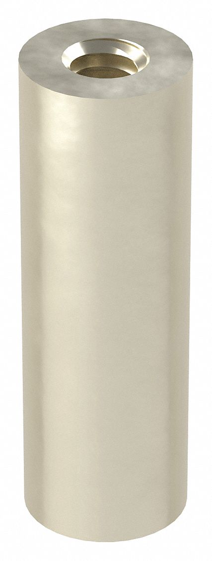 Panel Mounting Standoffs: Base, 6061, Aluminum, Plain, 1 1/2 in Overall Lg, 1/2 in Outside Dia, 2 PK