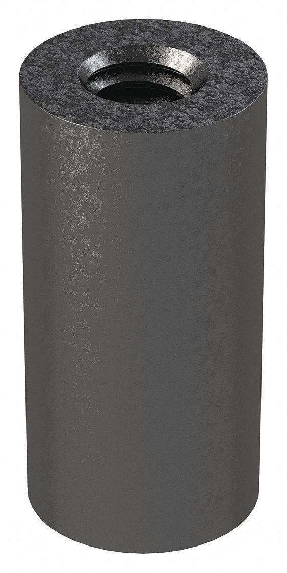Standoff: 1/4"-20 Thrd Sz, 1 in Lg, Round, Aluminum, Black Anodized, 1/2 in Dia