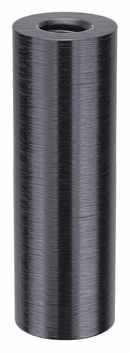 Standoff: 1/4"-20 Thrd Sz, 1 1/2 in Lg, Round, Aluminum, Black Anodized, 1/2 in Dia