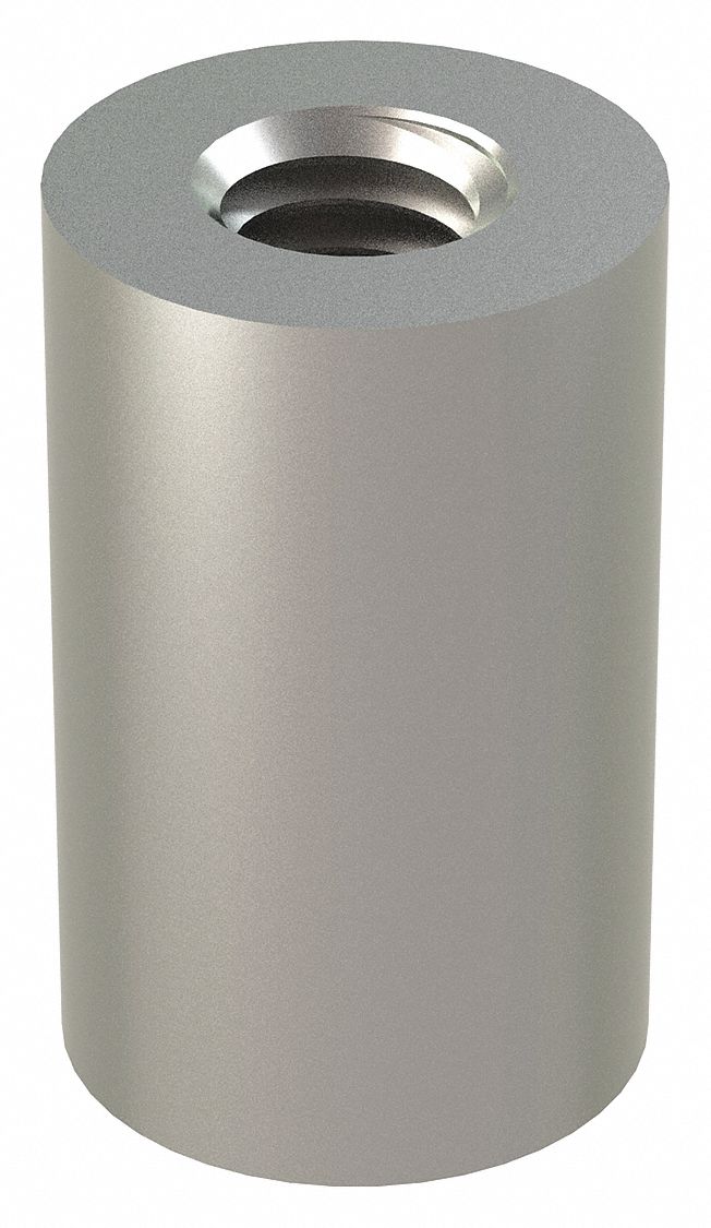Standoff: 5/16"-18 Thrd Sz, 1 in Lg, Round, Stainless Steel, Plain, 5/8 in Dia