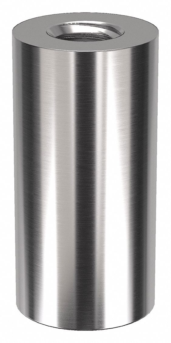 Standoff: 5/16"-18 Thrd Sz, 1 1/4 in Lg, Round, Stainless Steel, Plain, 5/8 in Dia