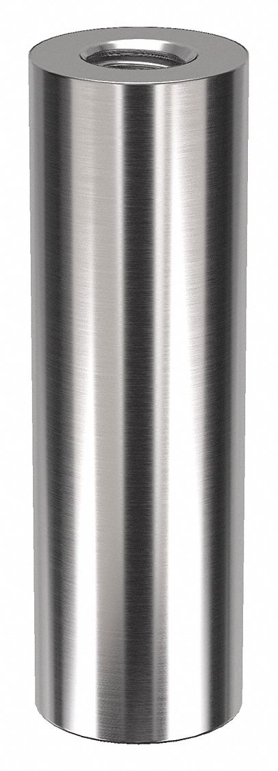 Standoff: 5/16"-18 Thrd Sz, 2 in Lg, Round, Stainless Steel, Plain, 5/8 in Dia