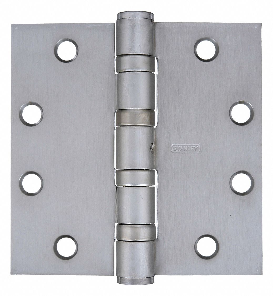 Butt Hinge: Steel, Full Mortise, 1 3/4 in Leaf Wd