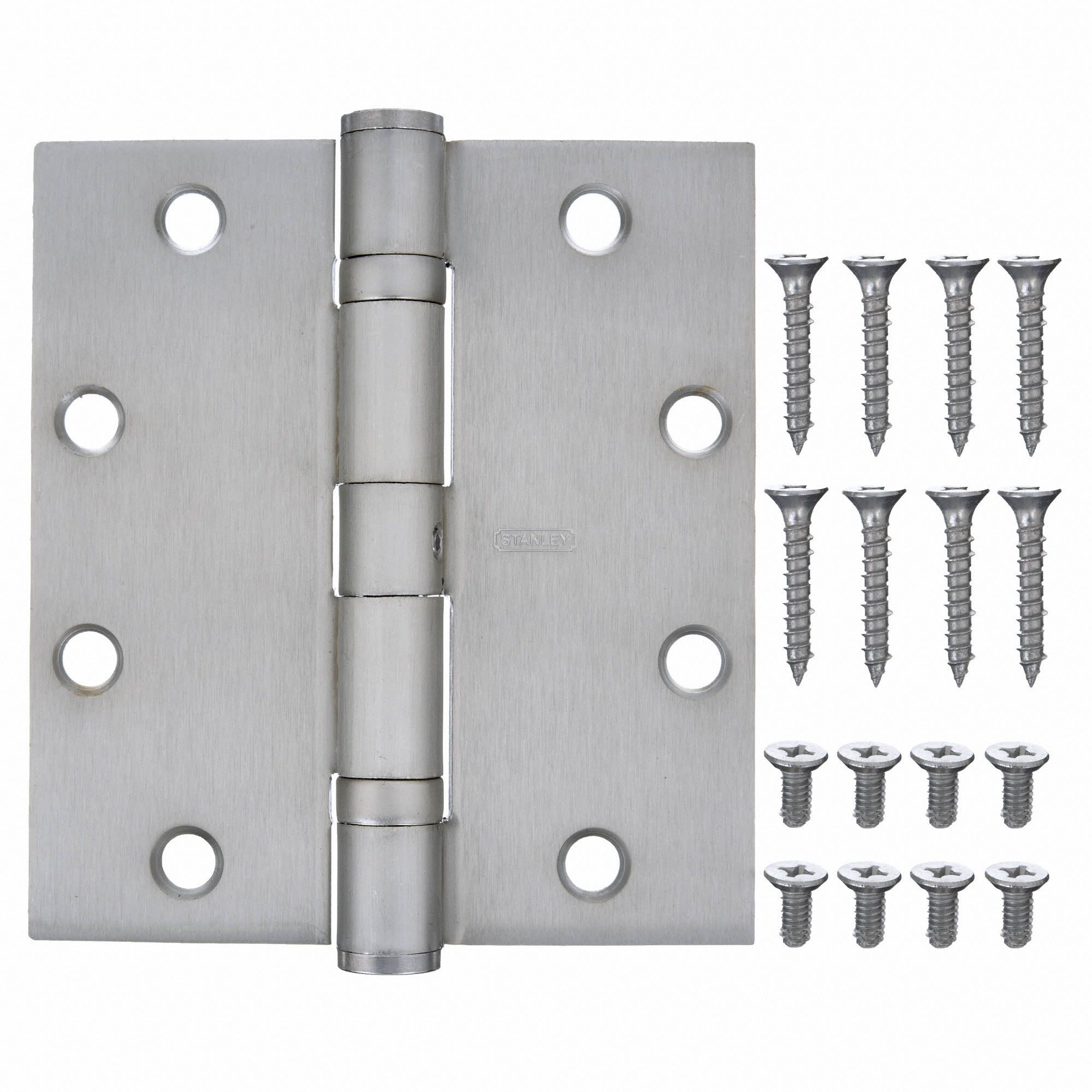 STANLEY Butt Hinge 4 Holes per Leaf, 4 1/2 in Door Leaf Ht, 1 3/4 in
