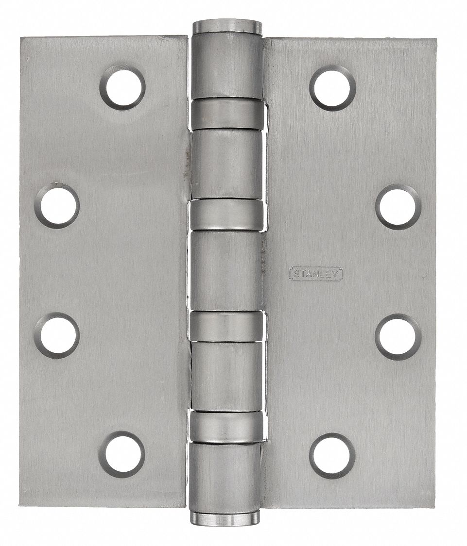 Butt Hinge: Steel, Full Mortise, 1 3/4 in Leaf Wd