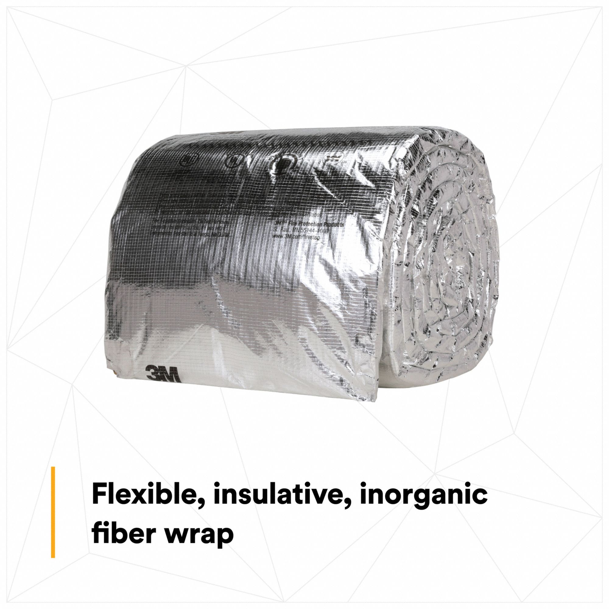 3M Fire Barrier Duct Wrap 1 1/2 in Ht, 48 in Wd, 25 ft Lg, Ducts