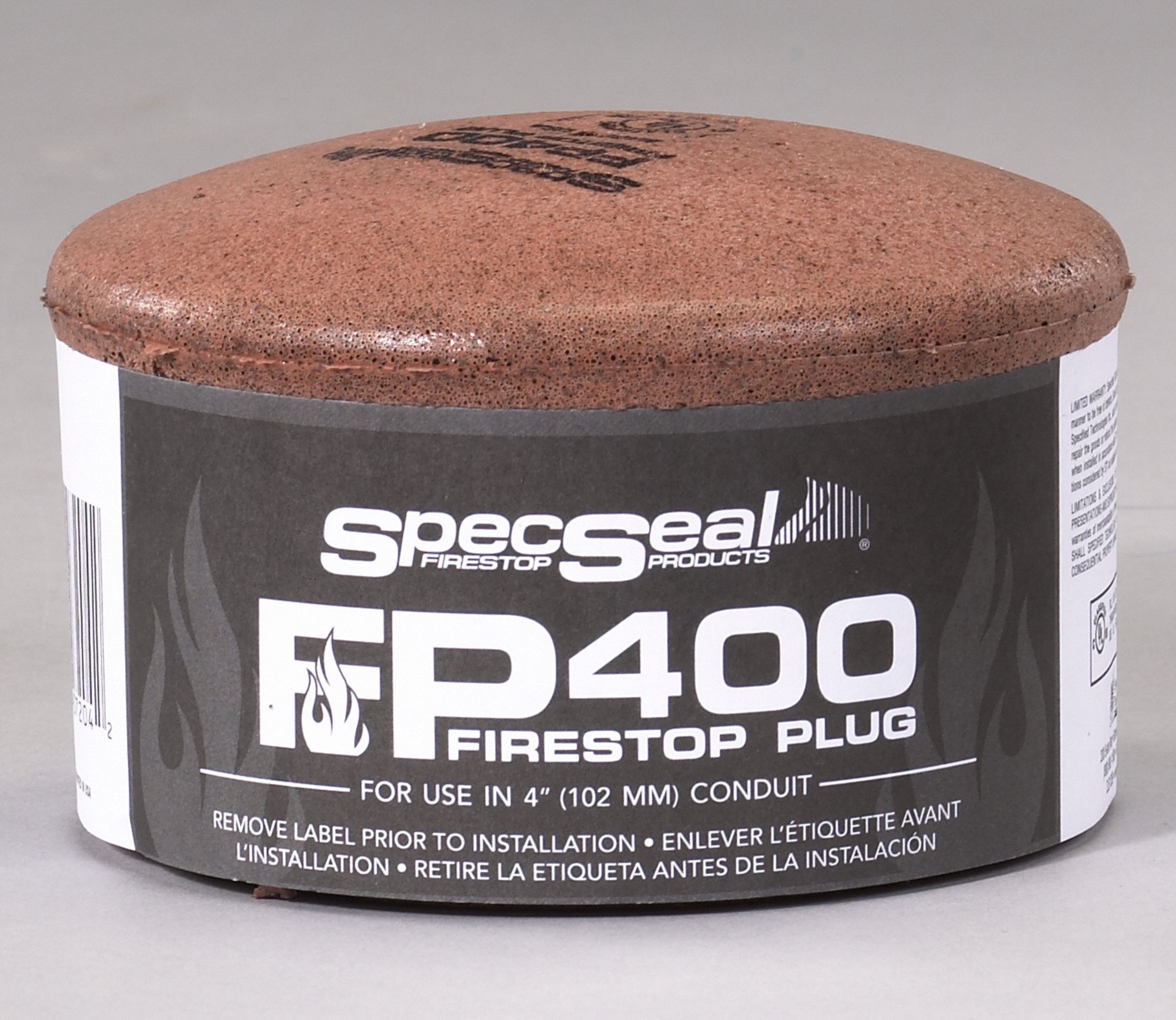 STI Firestop Plug, Up to 2 hr Fire Rating, 3 in Height, 4 in Width, Red