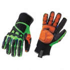 PROFLEX 925WP DORSAL IMPACT-REDUCING GLOVES, S, 7, LIME, PADDED NEOPRENE CUFF, INSULATED