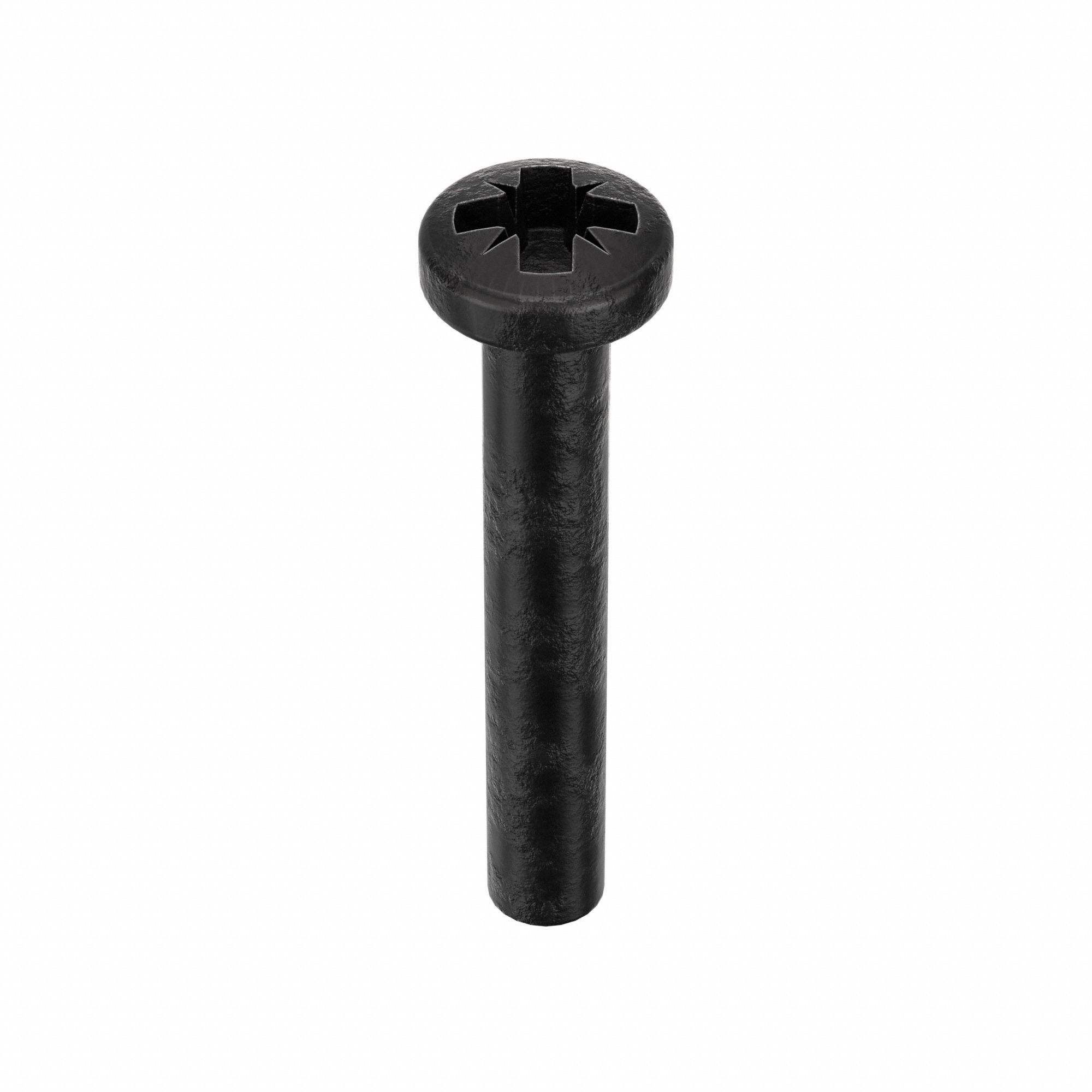 Machine Screw: #2-56 Thread Size, 7/16 in Lg, 18-8, Stainless Steel, Black Oxide, Pan, 50 PK