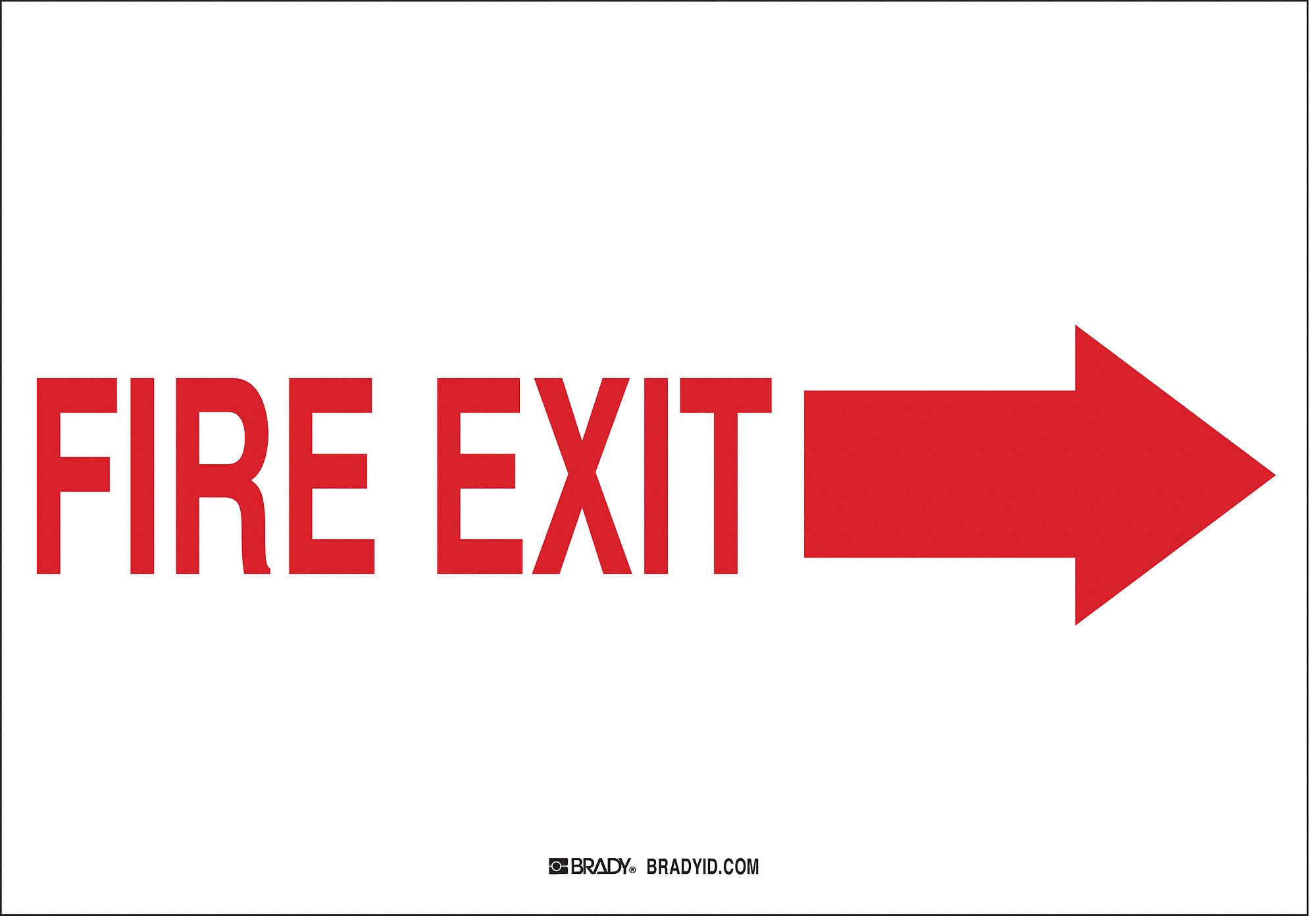 FIRE EXIT SIGN, ALUMINUM, 10 IN WIDTH, 7 IN HEIGHT, WITH MOUNTING HOLES