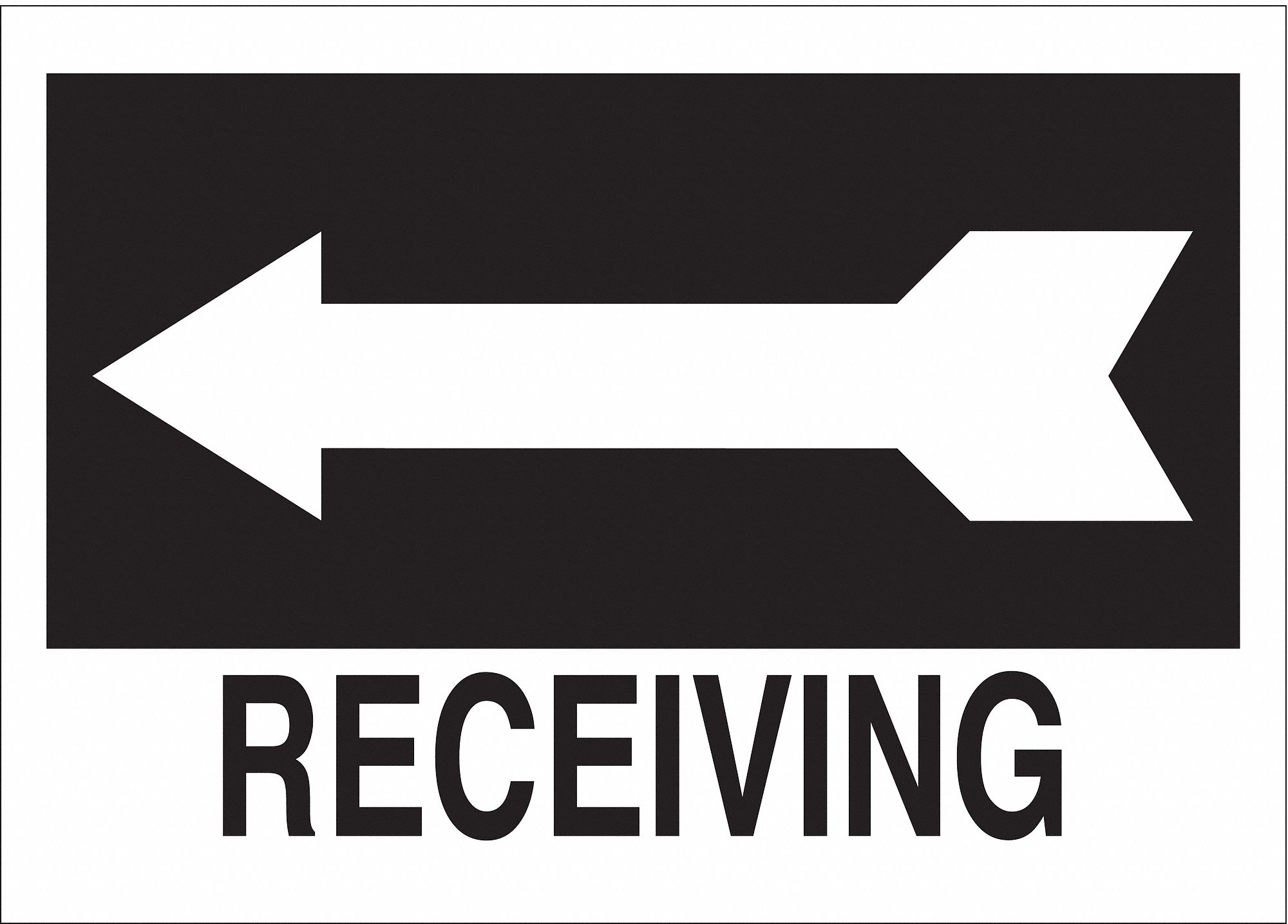 DIRECTIONAL SIGN, ALUMINUM, 14 IN WIDTH, 10 IN HEIGHT, BLACK/WHITE, WITH MOUNTING HOLES