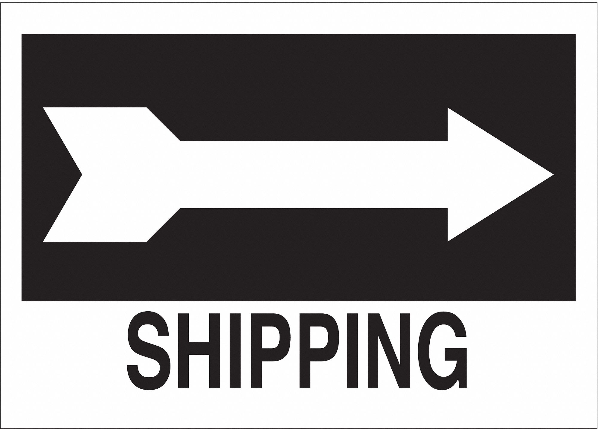 DIRECTIONAL SIGN, ALUMINUM, 14 IN WIDTH, 10 IN HEIGHT, BLACK/WHITE, WITH MOUNTING HOLES