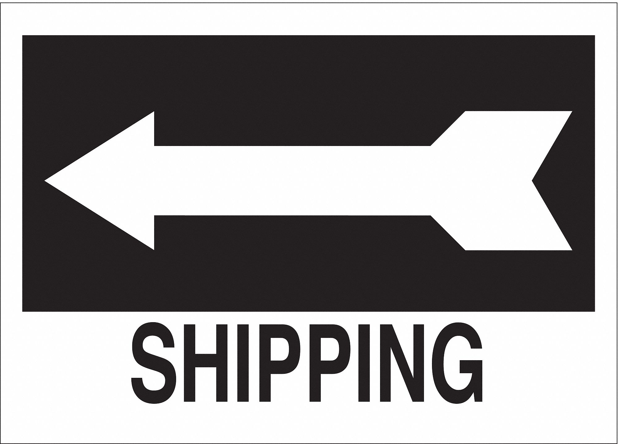 DIRECTIONAL SIGN, ALUMINUM, 14 IN WIDTH, 10 IN HEIGHT, BLACK/WHITE, WITH MOUNTING HOLES