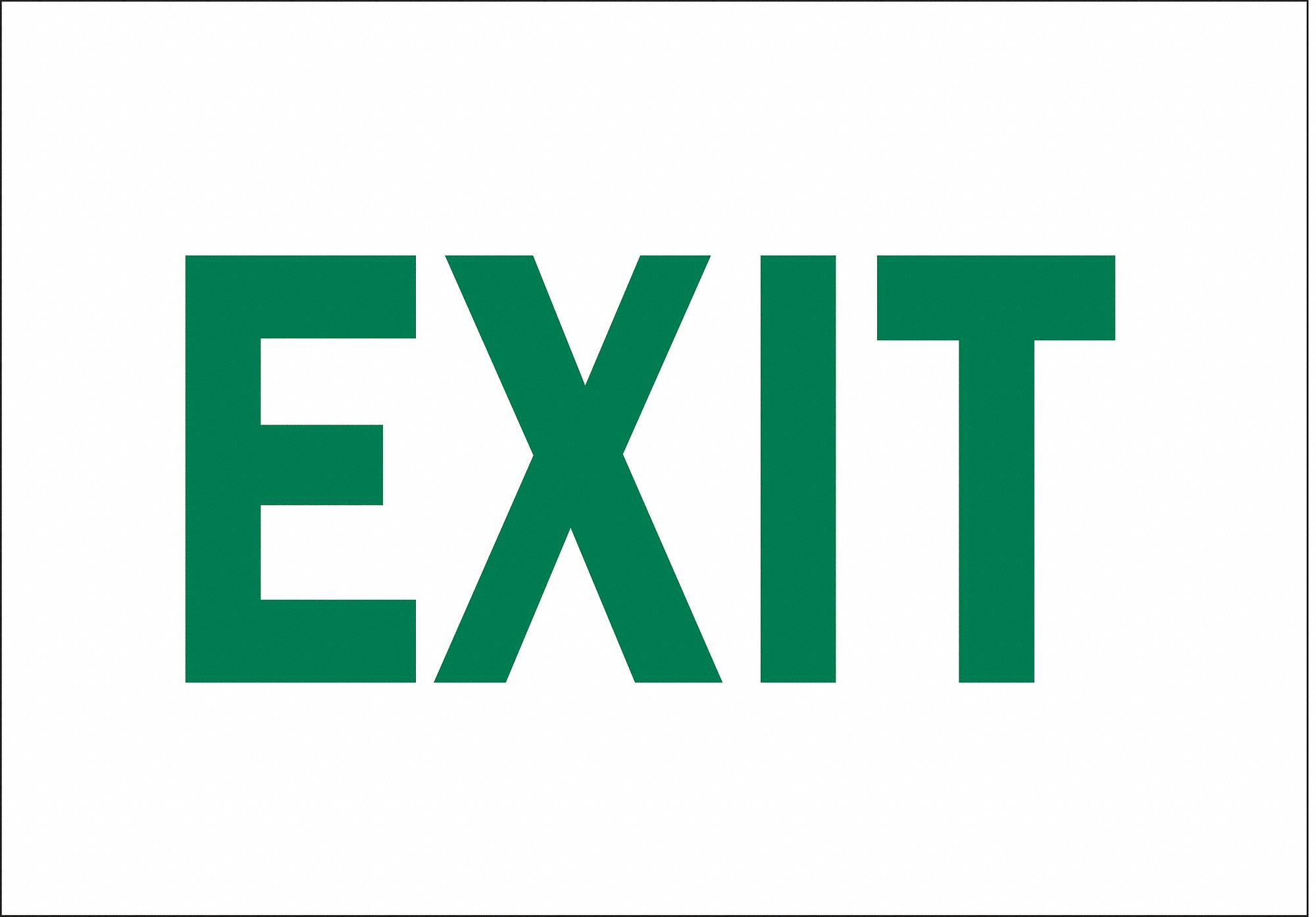 EXIT SIGN, PLASTIC, 14 IN WIDTH, 10 IN HEIGHT, WITH MOUNTING HOLES, EXIT