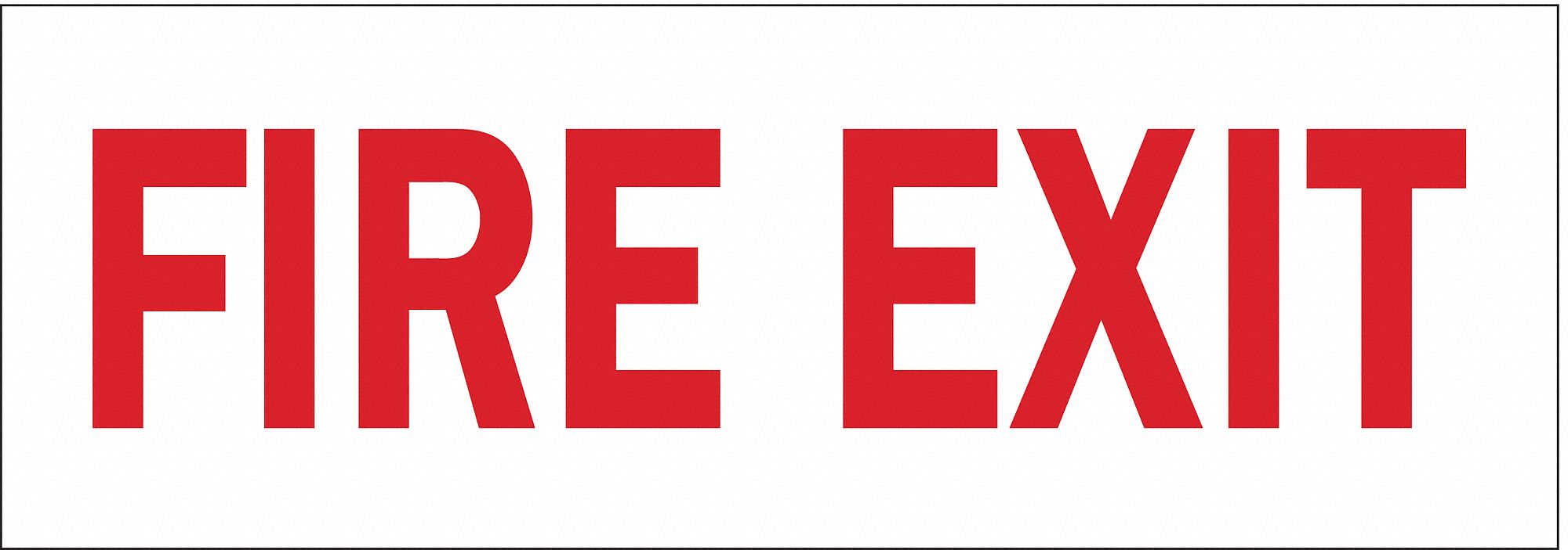 FIRE EXIT SIGN, PLASTIC, 14 IN WIDTH, 10 IN HEIGHT, WITH MOUNTING HOLES