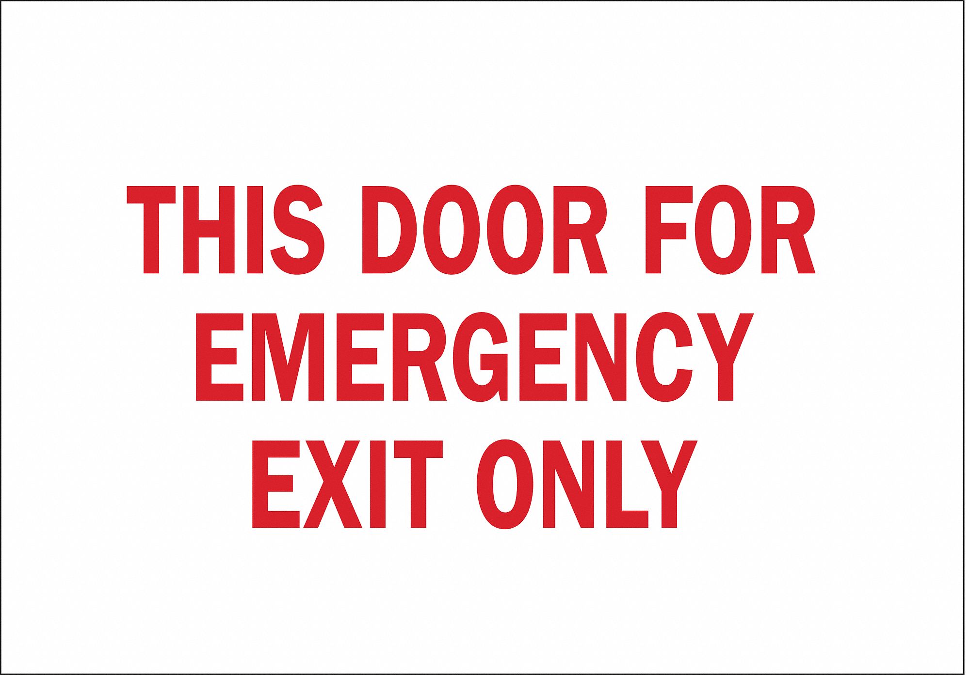 EMERGENCY EXIT SIGN, PLASTIC, 14 IN WIDTH, 10 IN HEIGHT, WITH MOUNTING HOLES