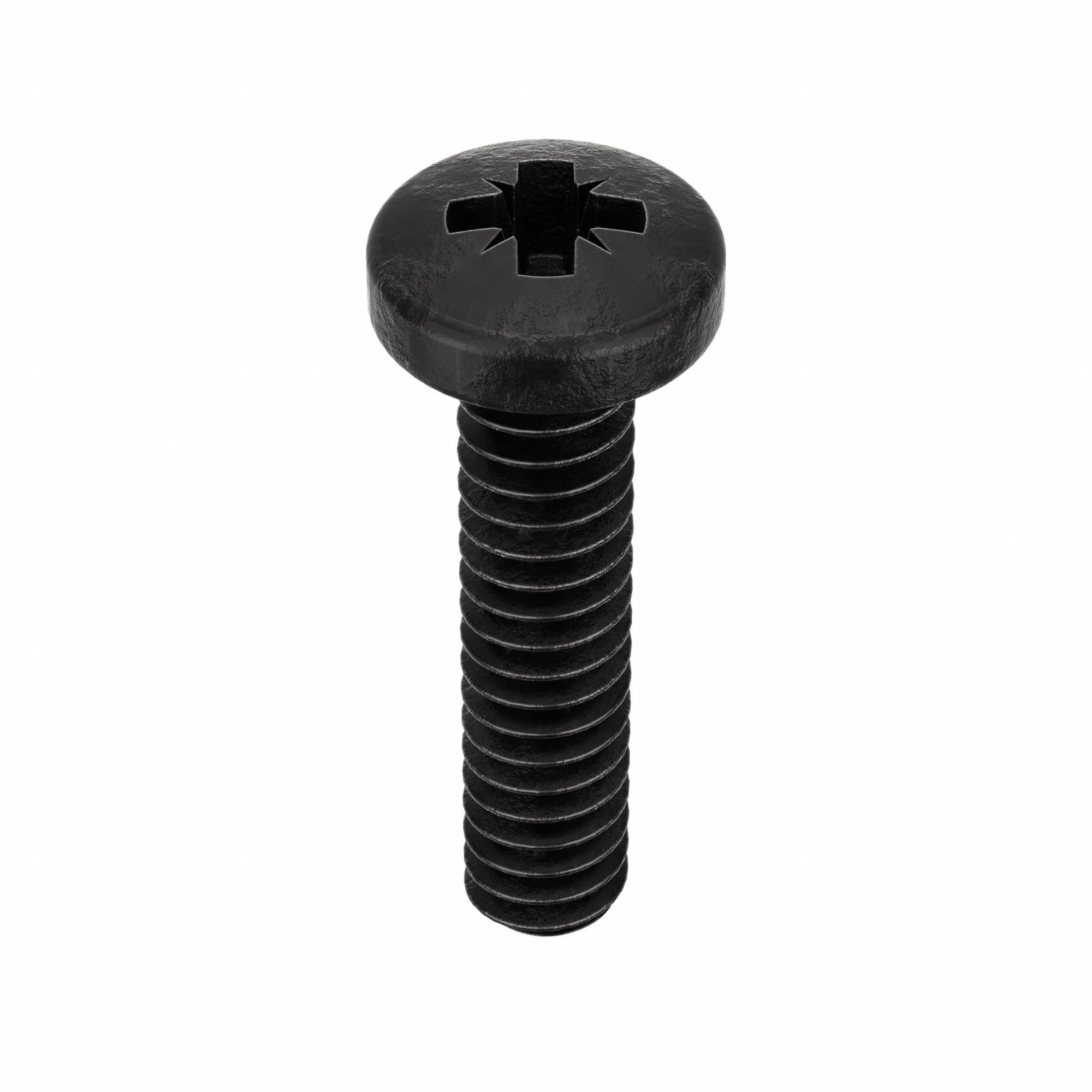 MACHINE SCREW, #4-40 THREAD, ½ IN L, 18-8 STAINLESS STEEL, BLACK OXIDE, PAN, PHILLIPS, 50 PK