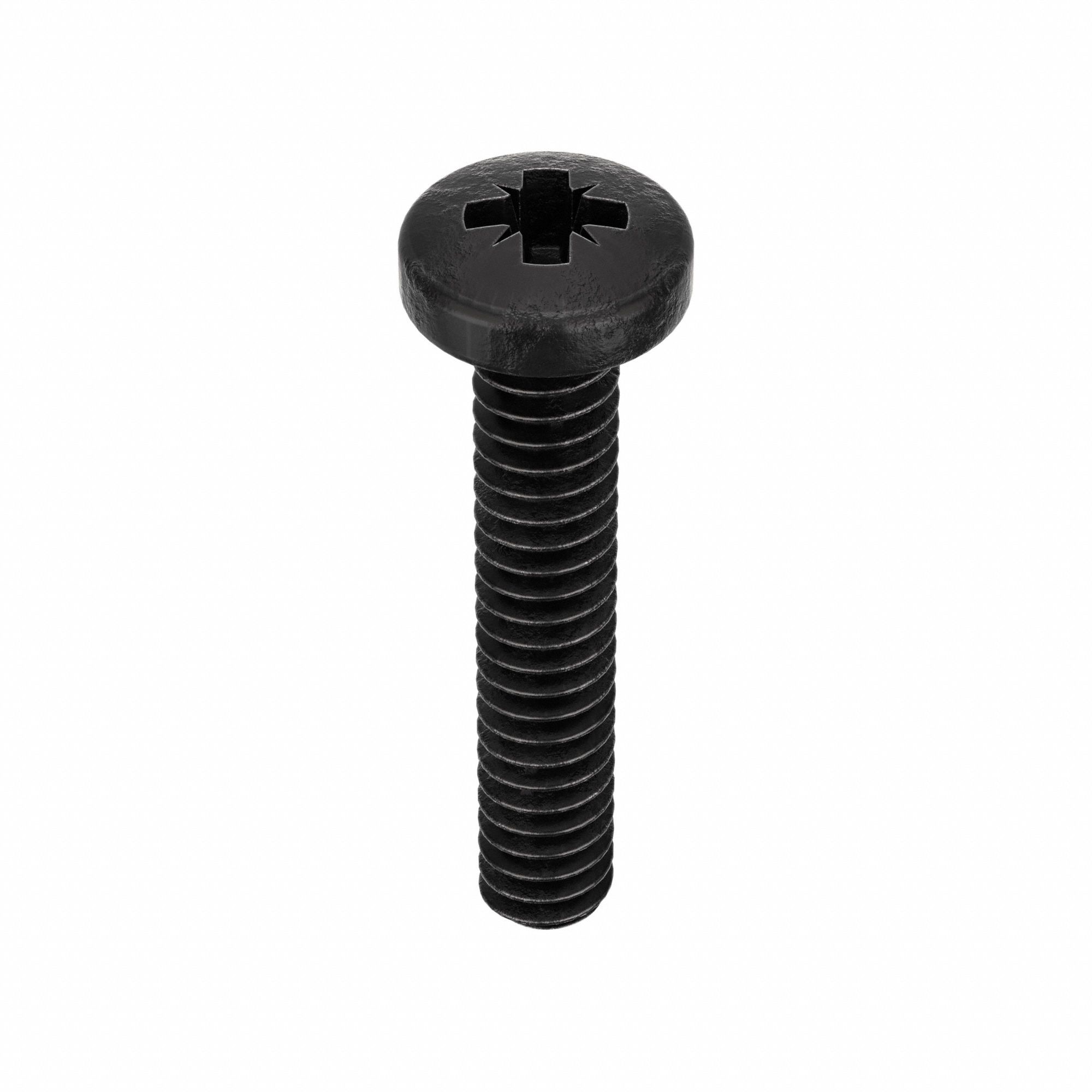 Machine Screw: #4-40 Thread Size, 35/64 in Lg, 18-8, Stainless Steel, Black Oxide, Pan, 50 PK