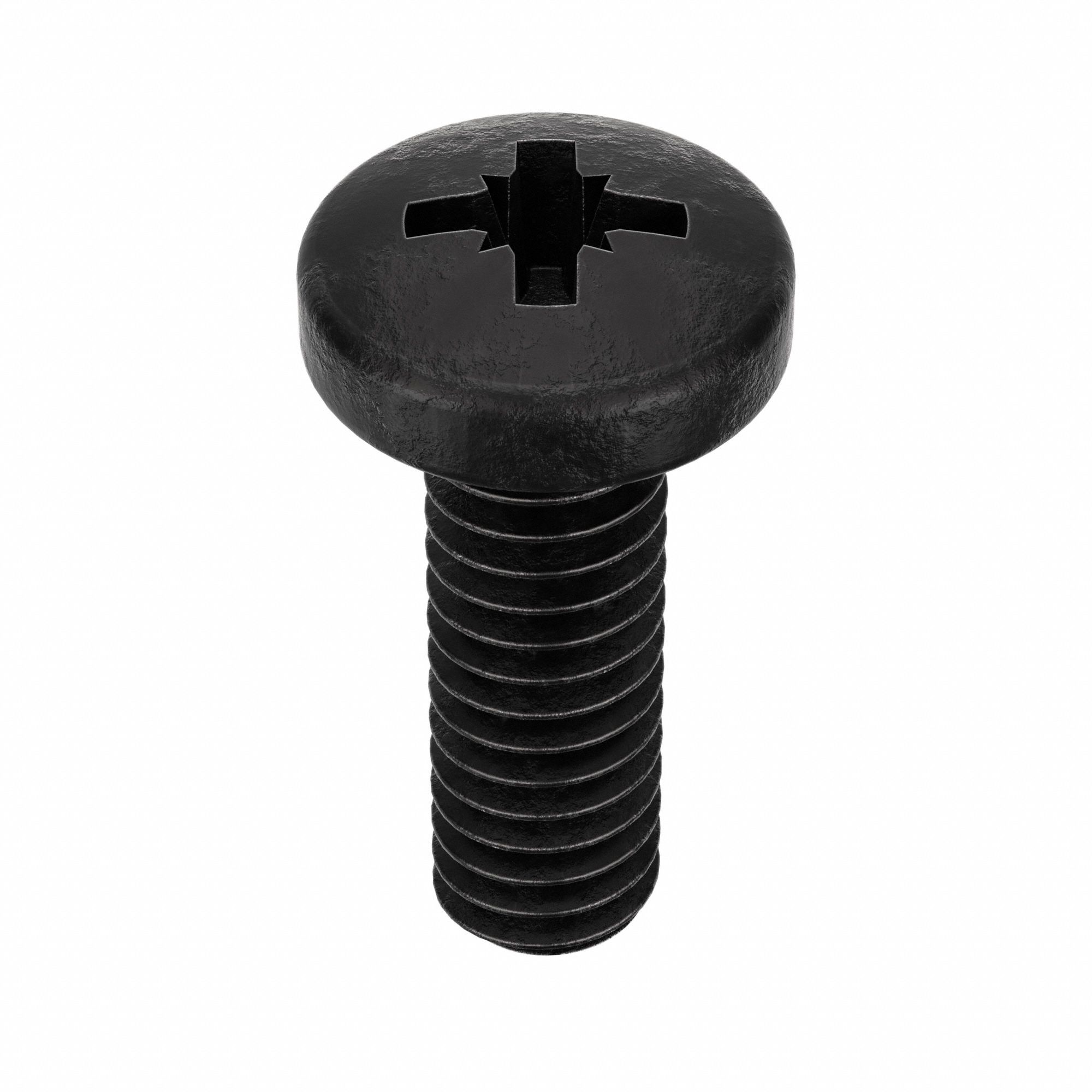 Machine Screw: #8-32 Thread Size, 25/64 in Lg, 18-8, Stainless Steel, Black Oxide, Pan, 50 PK