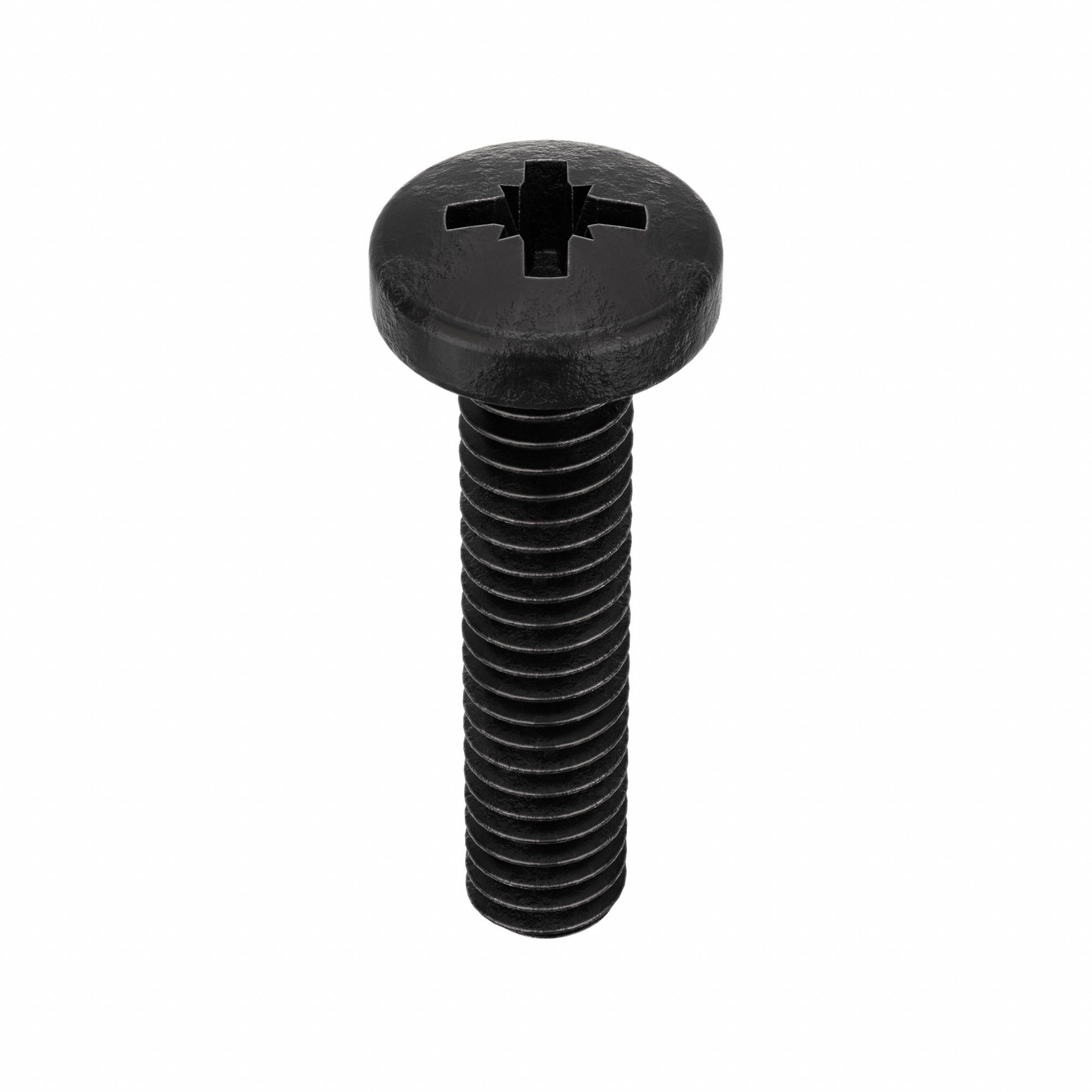 VIS MÉCANIQUE,NO8-32,41/64PO LO,INOX 18-8,OXYDE NOIR,CYLINDRIQUE,POUCE,50PQ
