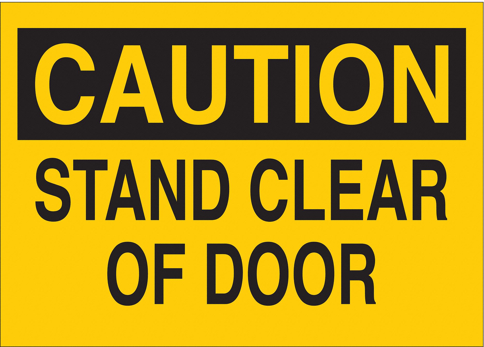 CAUTION SIGN, ALUMINUM, 10 IN WIDTH, 7 IN HEIGHT, BLACK/YELLOW