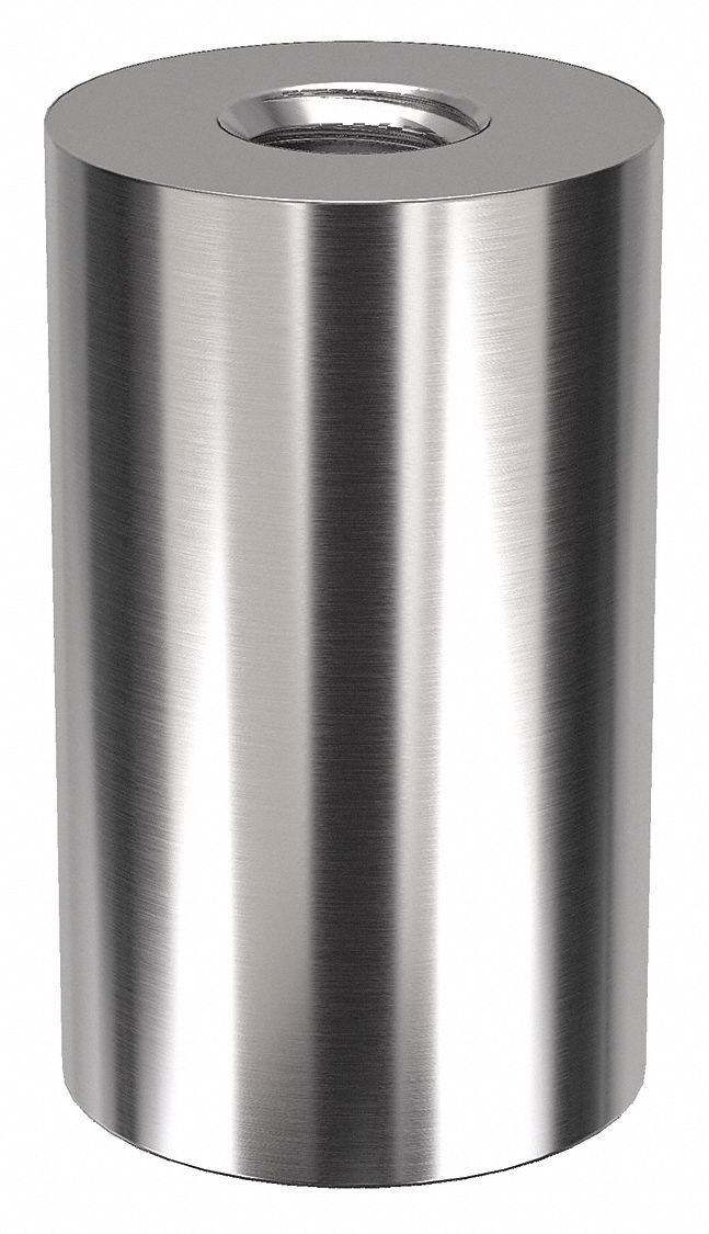 Standoff: 5/16"-18 Thrd Sz, 1 1/4 in Lg, Round, Stainless Steel, Plain, 3/4 in Dia