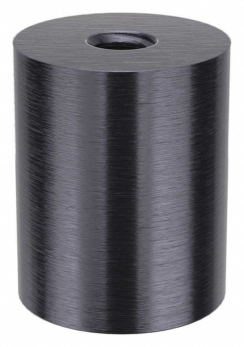 Standoff: 5/16"-18 Thrd Sz, 1 1/4 in Lg, Round, Aluminum, Black Anodized, 1 in Dia