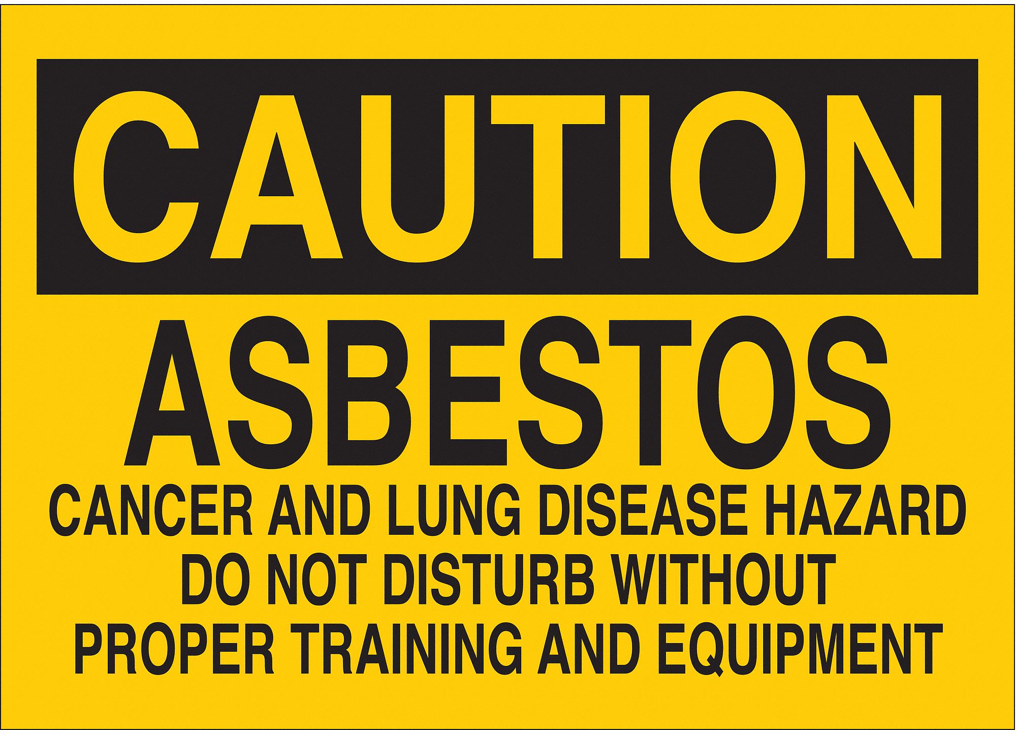 CAUTION SIGN, 7 IN X 10 IN, 0.010 IN, POLYESTER, CAUTION, YELLOW/BLACK, ENGLISH