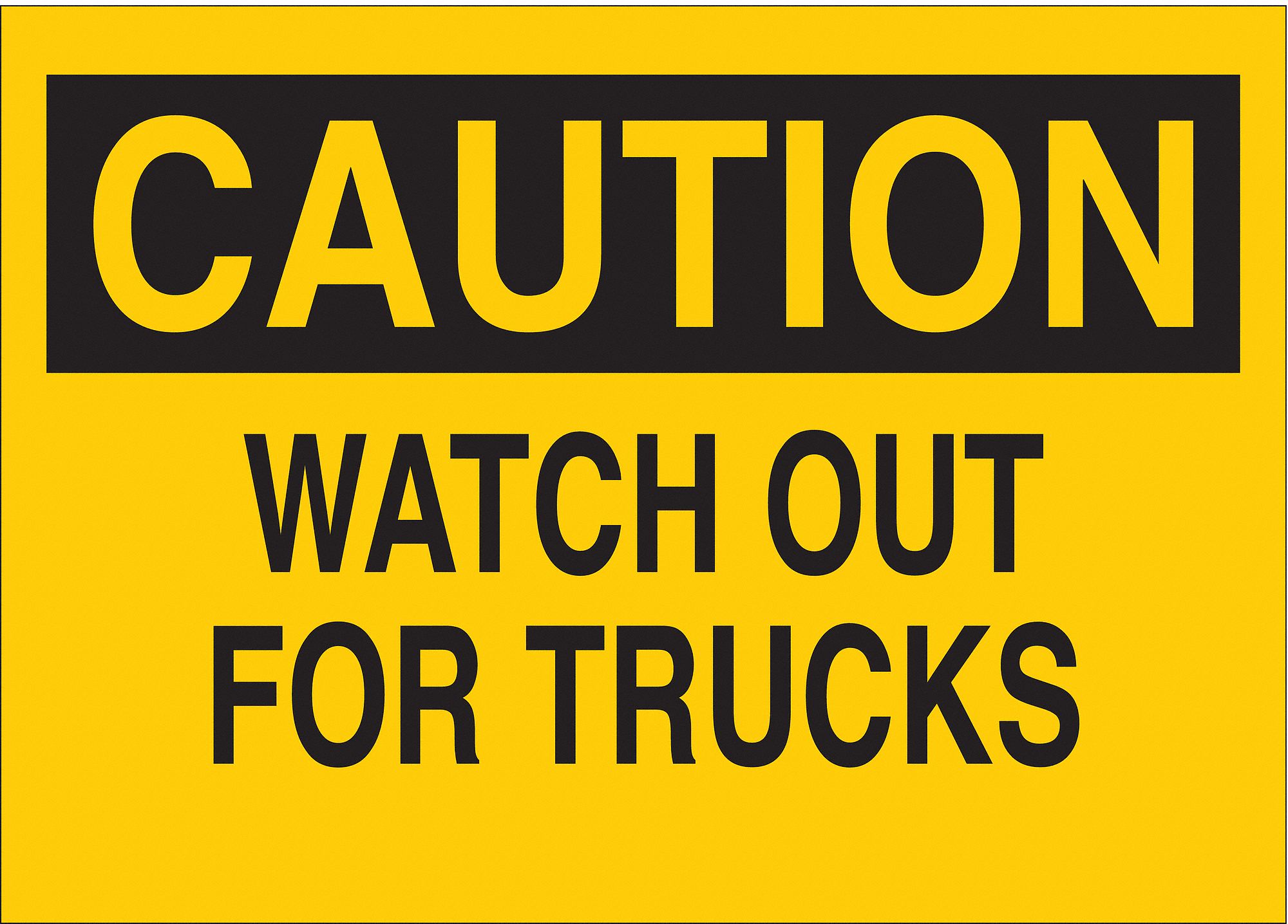 CAUTION SIGN, PLASTIC, RECTANGLE, ENGLISH, NOT RETROREFLECTIVE GRADE, 10 X 7 IN