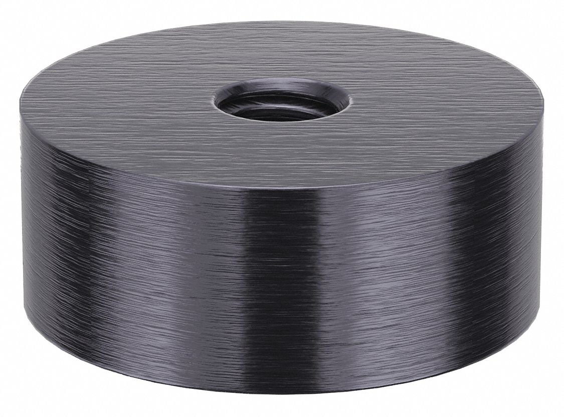 Standoff: 5/16"-18 Thrd Sz, 1/2 in Lg, Round, Aluminum, Black Anodized, 1 1/4 in Dia
