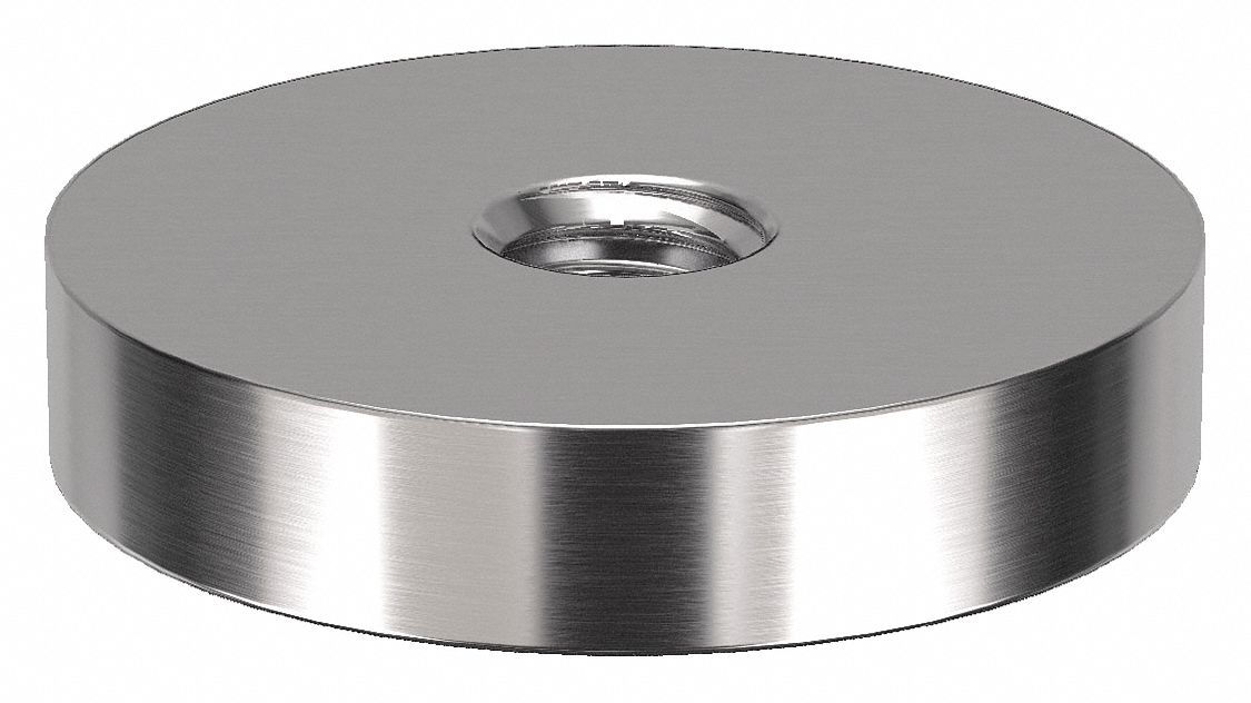 Standoff: 5/16"-18 Thrd Sz, 1/4 in Lg, Round, Stainless Steel, Plain, 1 1/4 in Dia
