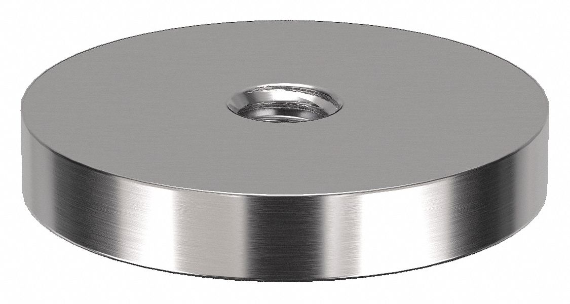 Standoff: 5/16"-18 Thrd Sz, 1/4 in Lg, Round, Stainless Steel, Plain, 1 1/2 in Dia