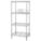 WIRE SHELVING UNIT, STARTER, 60 IN X 18 IN, 74 IN OVERALL H, 4 SHELVES, DRY, SILVER