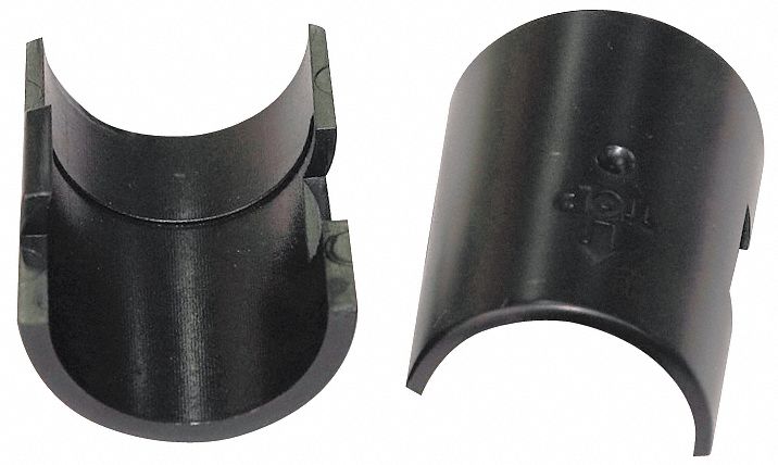 SHELF SPLIT SLEEVE, 1⅛ IN X 1¾ IN, WIRE SHELVING, SPLIT, PLASTIC, MATTE, BLACK