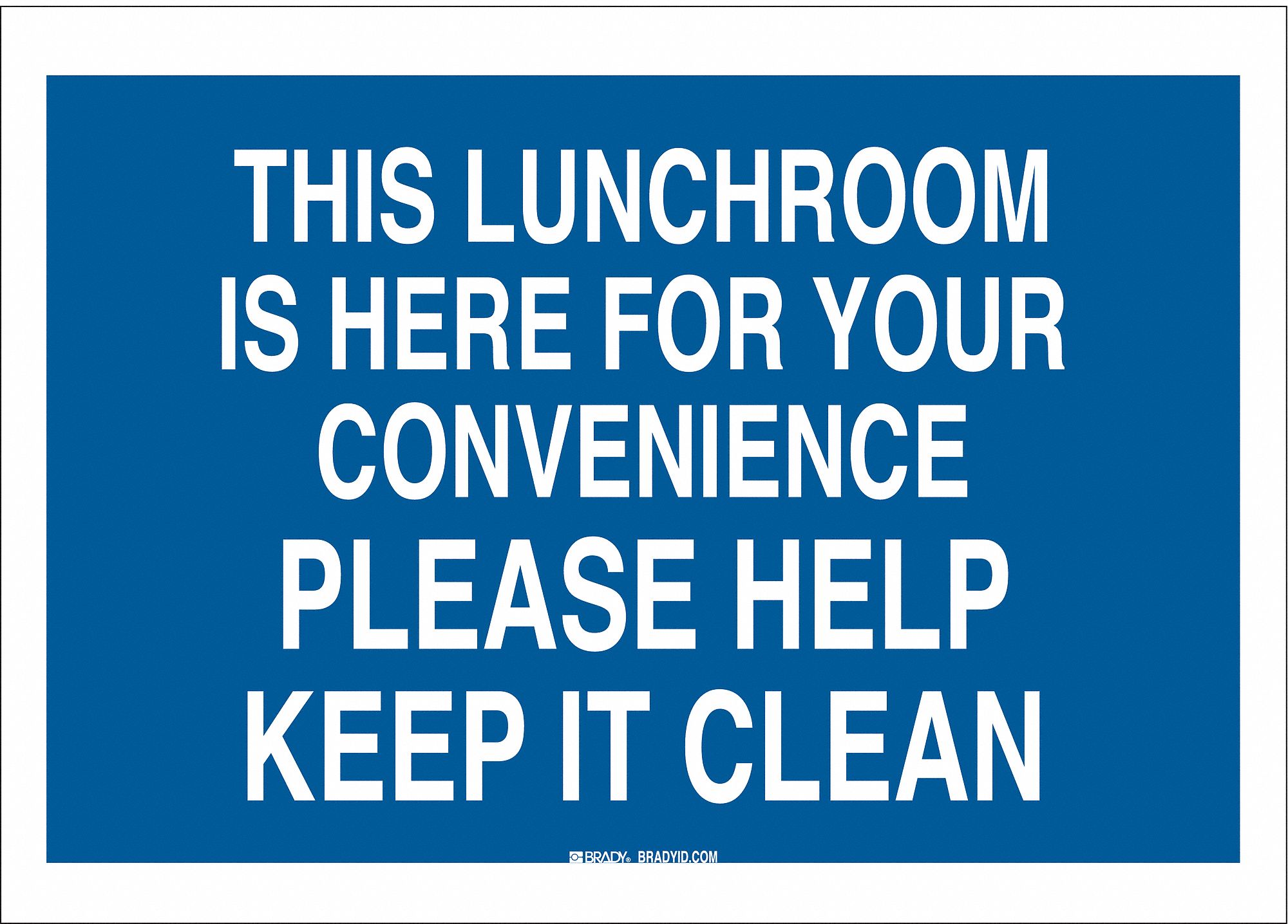 HOUSEKEEPING SIGN, PLASTIC, 10 IN WIDTH, 7 IN HEIGHT, BLUE, WITH MOUNTING HOLES
