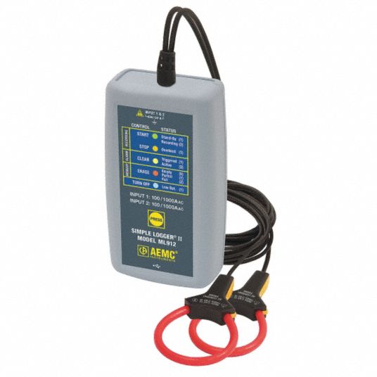 AEMC AC Current Logger, 1000AAC, Integral Probe 5GTK2ML912 Grainger