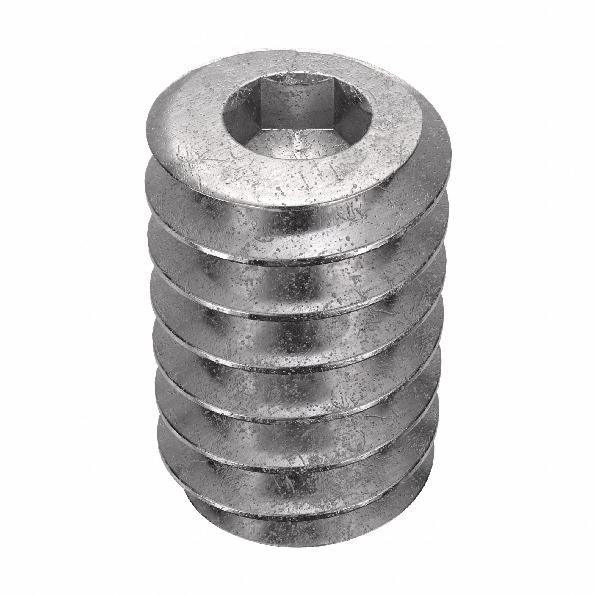 Socket Set Screw: #4-40 Thread Size, 3/16 in Overall Lg, Cup pt, Stainless Steel, Plain, 5 PK