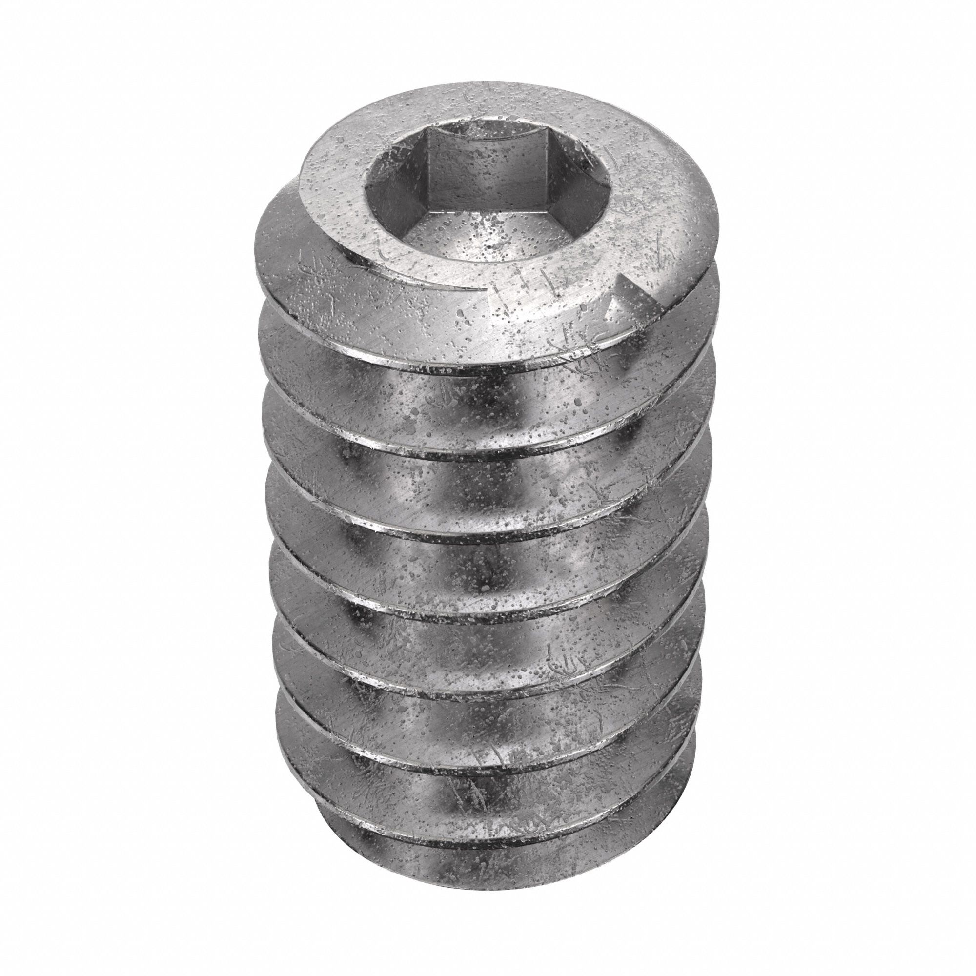 Socket Set Screw: #6-32 Thread Size, 1/4 in Overall Lg, Cup pt, Stainless Steel, Plain, Socket, 5 PK
