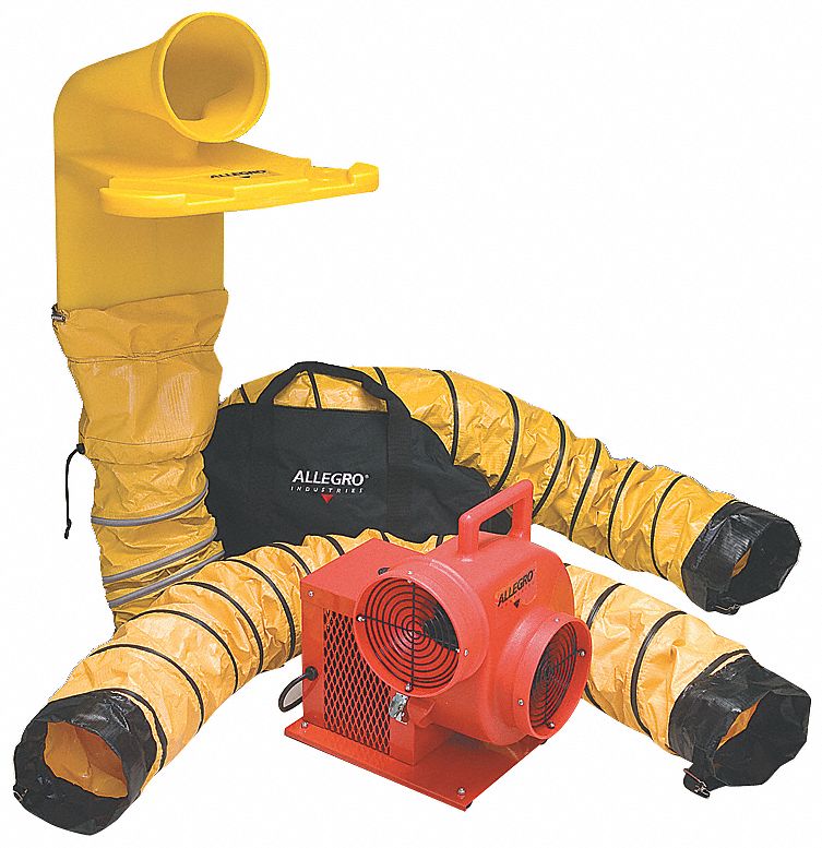 ALLEGRO, 115/230 V AC, 8 in Duct Dia, Confined Space Blower Kit 5GVU1