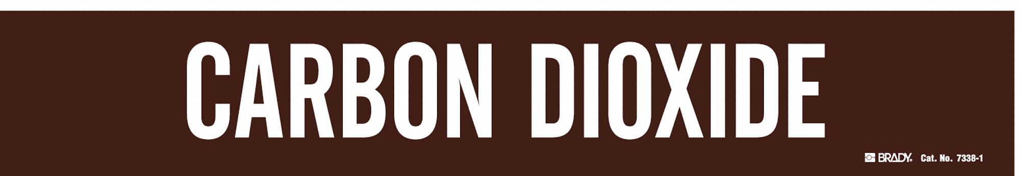 Pipe Marker: Carbon Dioxide, Brown, White, Fits 2 1/2 to 7 7/8 in Pipe O.D., 1 Pipe Markers